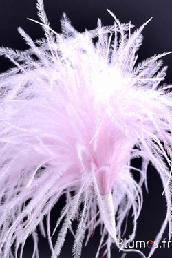 Pennacchio struzzo con anello - alt. 18-20 cm - rosa chiaro